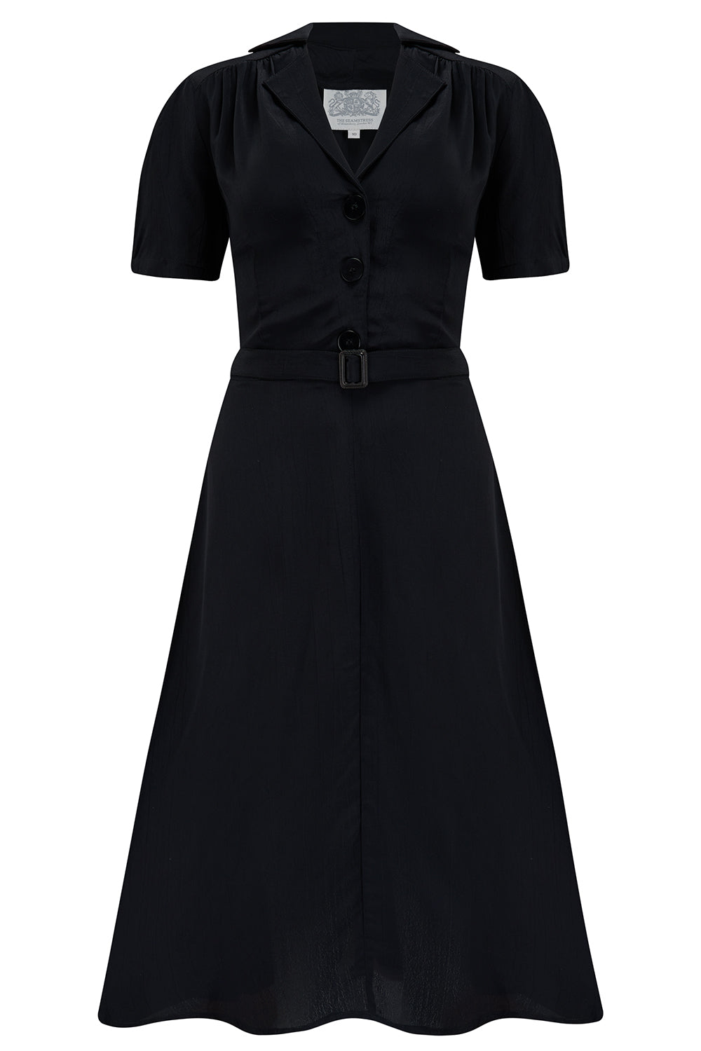 Lisa Shirt Dress in Liquorice Black, Authentic 1940s Vintage Style a –  Rock n Romance