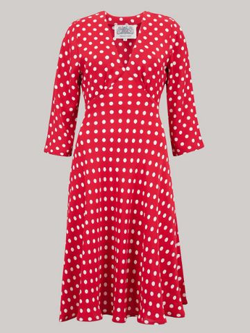 **Make Do & Mend** Sample Sale "Lois" Dress in Red Polka Polka Sizes 10 & 12.. PLEASE READ FULL DESCRIPTION ..