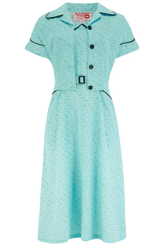 The "Lucille" 2pc Sweetheart Dress & Bolero Set In Atomic Print & Black Contrast, True 50s Vintage Style