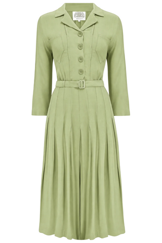 Lucille shirt dress CC41 in Pistachio, Classic 1940s True Vintage Style By The Seamstress of Bloomsbury