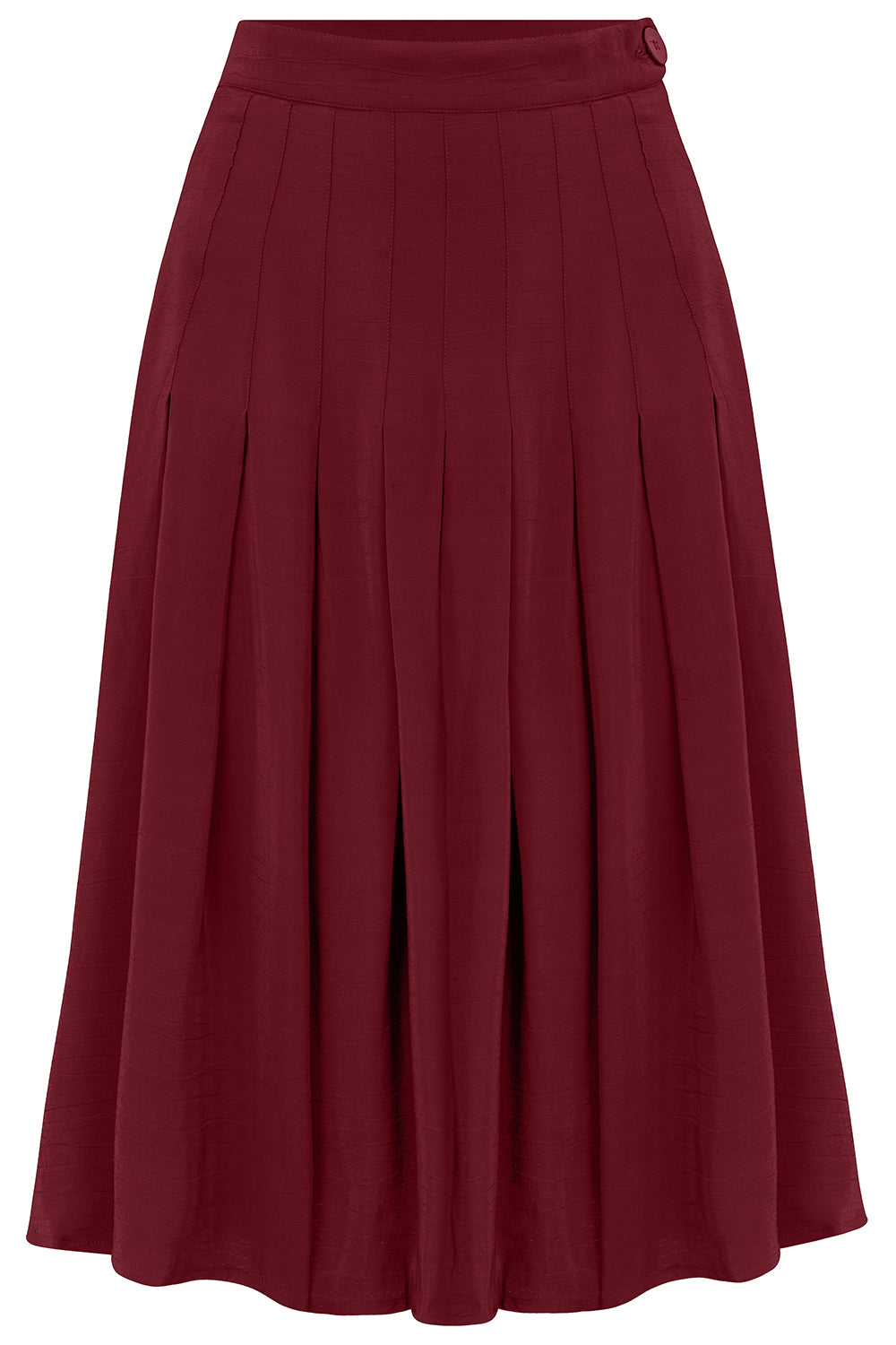 The "Lucille" Pleated Skirt in Windsor Wine, Classic & Authentic 1940s Vintage Inspired Style