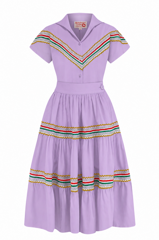 The Western 2pc Patio Set (Blouse & Skirt) In Mauve, True 1950s Vintage Style