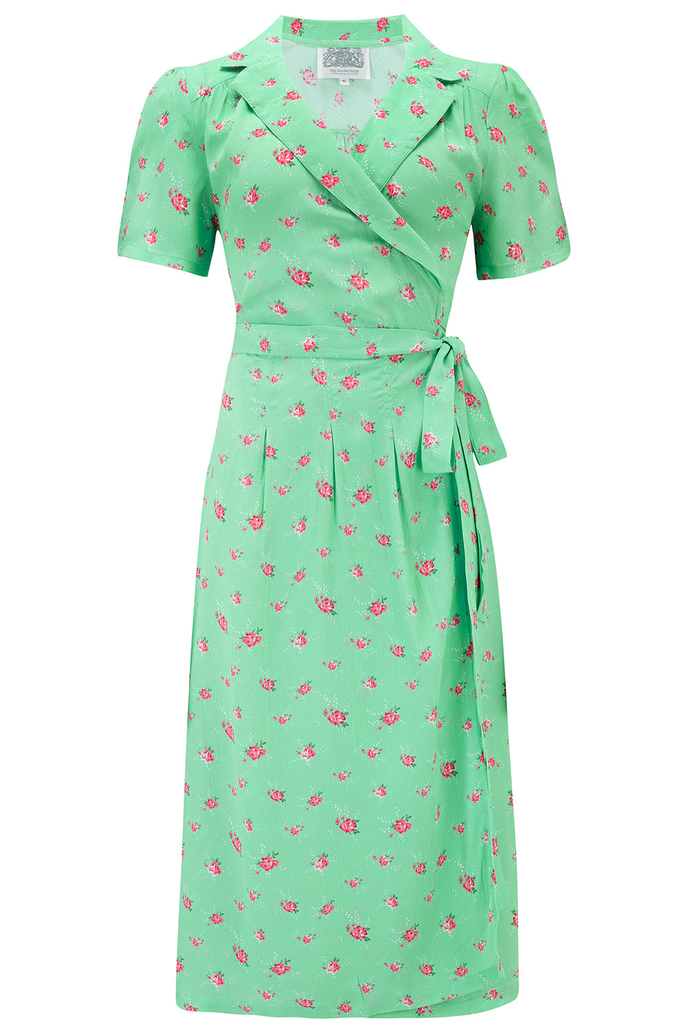 peggy green dress Peggy Wrap Dress Green Polka Dot, Classic 1940s True Vintage Style 10
