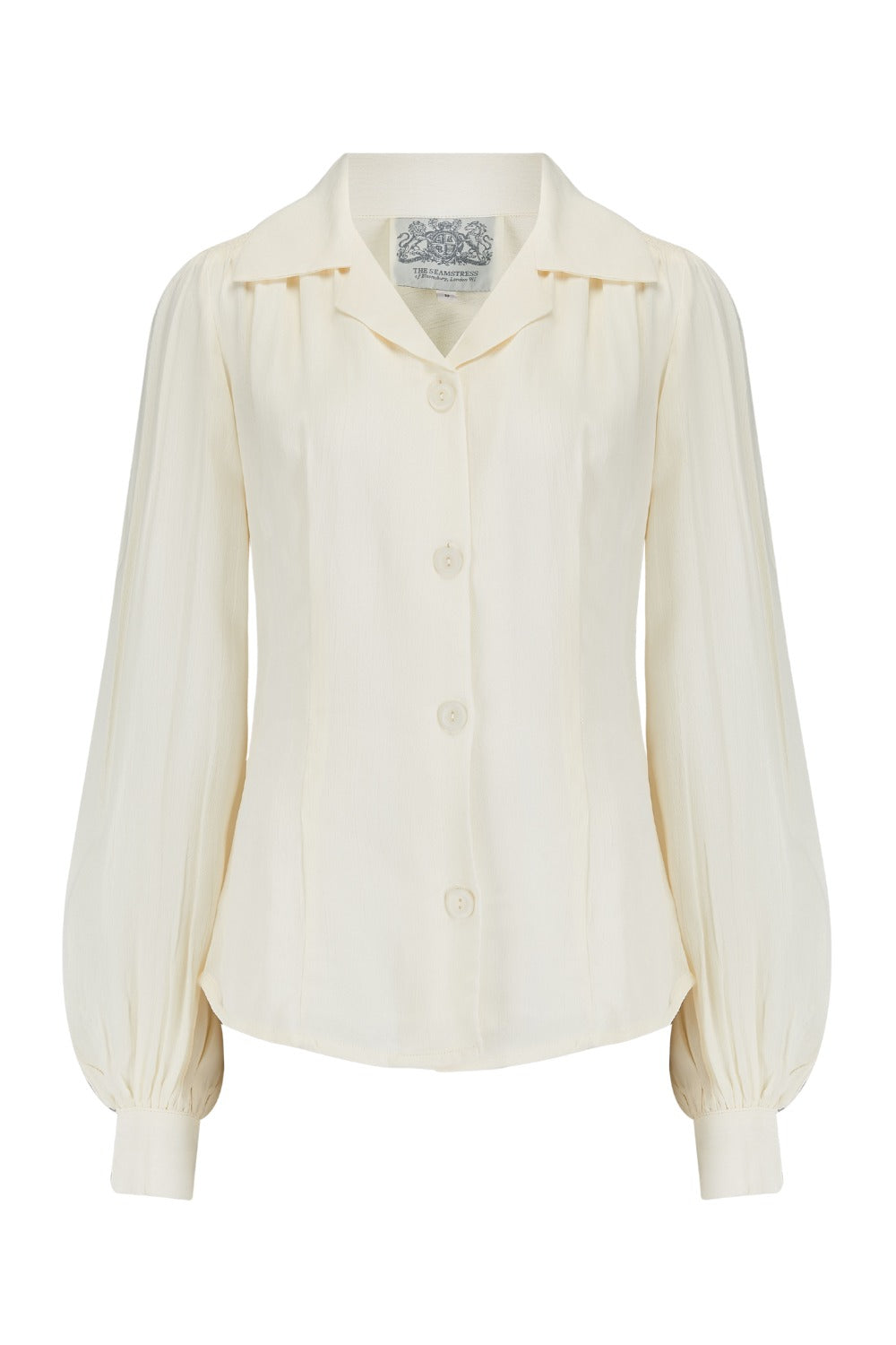 Poppy Long Sleeve Blouse in Cream, Authentic & Classic 1940s Vintage S ...