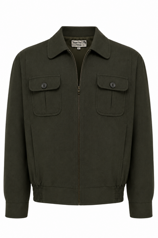 The Mens "Ricky" Sport Jacket In Summer Weight Charcoal Green Viscose Slub Weave Fabric, With Satin Lining .. 1950s Vintage Menswear