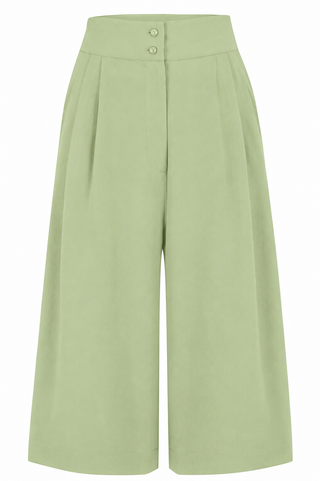 Die „Sophia“ Palazzo Culottes in einfarbigem Schwarz, klassisch und einfach zu tragen im Vintage-inspirierten Stil