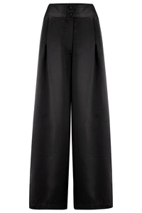New RnR "Luxe" Range.. The "Sophia" Palazzo Wide Leg Trousers in Super Luxurious Onyx Black SATIN