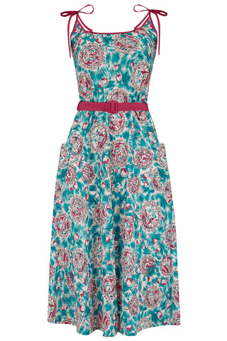 The "Suzy Sun Dress" in Summer Breeze Print, Easy To Wear Vintage Style From The 50s