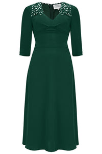 The "Veronica Dress " Hampton Green, A Classic 1940s Inspired Vintage Style By The Seamstress Of Bloomsbury - CC41, Goodwood Revival, Twinwood Festival, Viva Las Vegas Rockabilly Weekend Rock n Romance The Seamstress of Bloomsbury