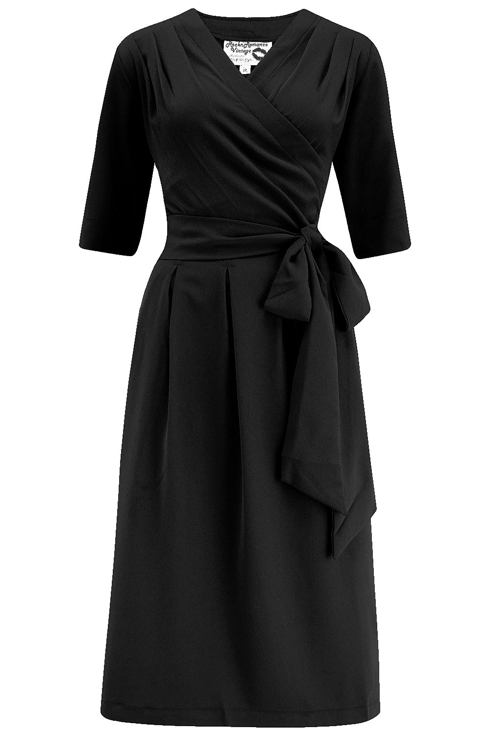The Vivien Full Wrap Dress in Black, True 1940s To Early 1950s Style 20 The Vivien Full Wrap Dress in Black, True 1940s To Early 1950s Style 20
