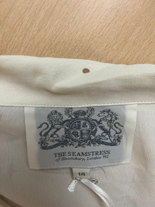 *Make Do & Mend* Sample Sale "Clarice" Long Sleeve Blouse Cream Size 14 .. PLEASE READ FULL DESCRIPTION ..