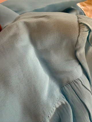 *Make Do & Mend* Sample Sale "Eva" Short Sleeve Blouse in Powder Blue Size 14 .. PLEASE READ FULL DESCRIPTION ..