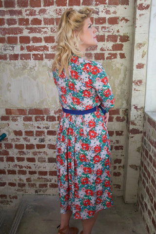*Make Do & Mend* Sample Sale "Brenda" Long Sleeve Dress in Floral Sorbet Size 12   .. PLEASE READ FULL DESCRIPTION ..
