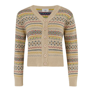 Women's Fair Isle Knitted Cardigan, Stunning 1940s True Vintage Style, By The Seamstress of Bloomsbury