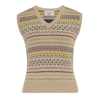 Women's Fair Isle Knitted Slipover Vest, Stunning 1940s True Vintage Style, By The Seamstress of Bloomsbury