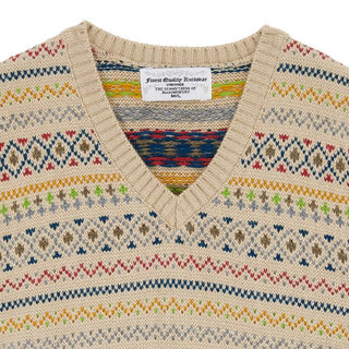 Women's Fair Isle Knitted Slipover Vest, Stunning 1940s True Vintage Style, By The Seamstress of Bloomsbury