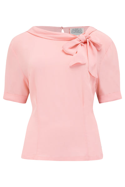 Cindy Blouse In Blossom Pink , Classic 1940s Vintage Inspired Style