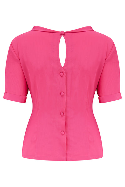 Cindy Blouse In Raspberry, Classic 1940s Vintage Inspired Style