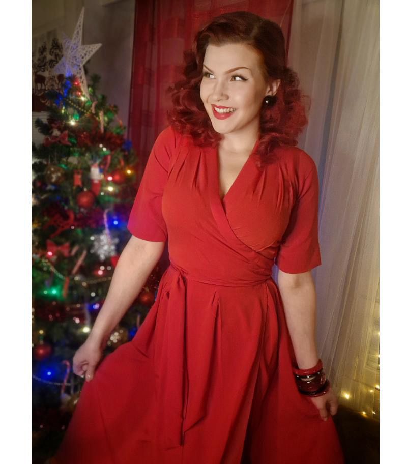 1950s Style Wrap Dress Linen Wrap Tea Length Dress 1950s Vintage Style Dresses For 1950s Style Wrap Dress Linen Wrap Tea Length Dress 1950s Vintage Style Dresses For