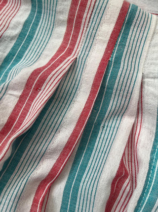 *Make Do & Mend* Sample Sale "Darla" Short Sleeve Blouse in Green and Red Stripe Size 14 .. PLEASE READ FULL DESCRIPTION ..