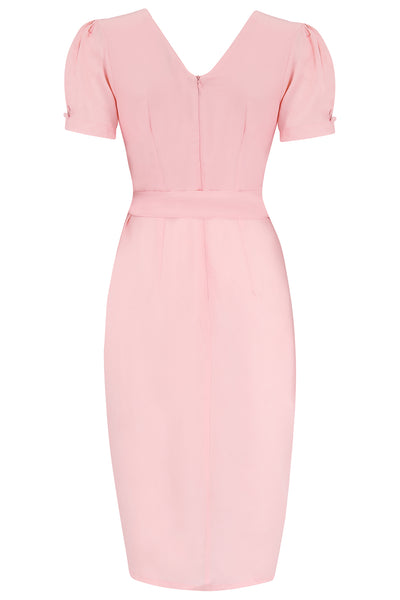"Lilian" Dress in Blossom Pink, Classic & Authentic 1940s Vintage Style At Its Best