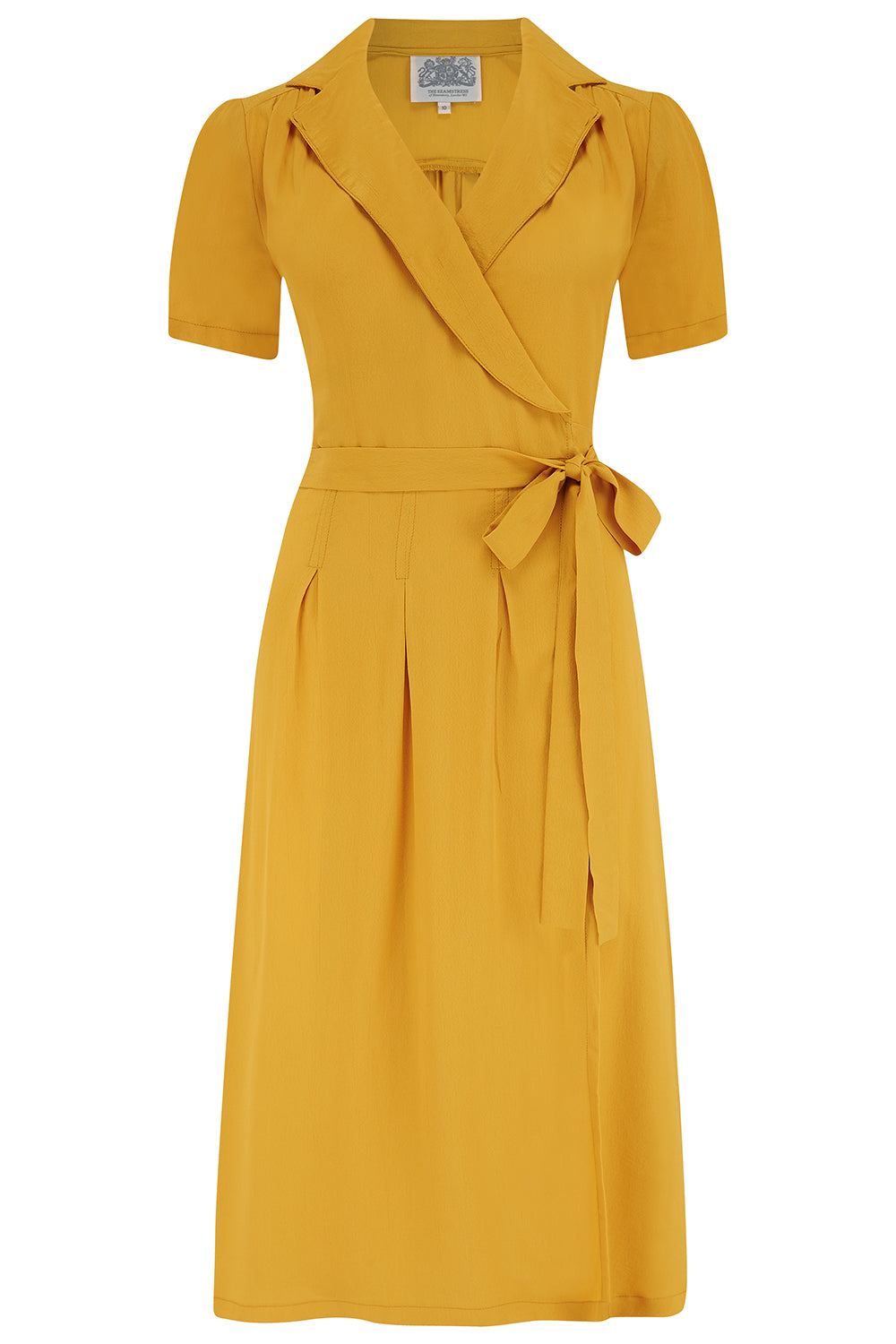 classic yellow dress Peggy Wrap Dress in Mustard