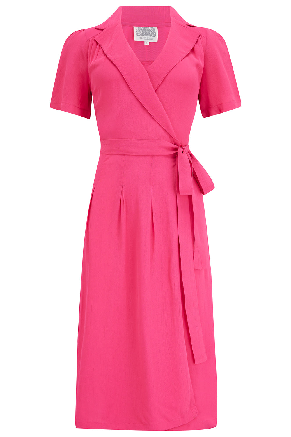 "Peggy" Wrap Dress in Raspberry , Classic 1940s True Vintage Style