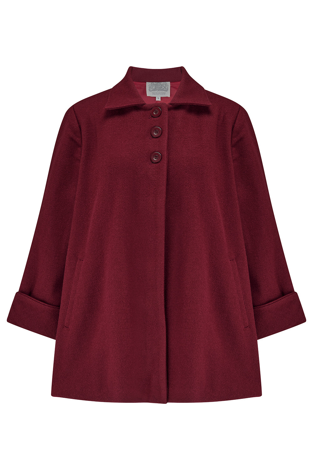 Swing Jacket in Wine, Vintage 1940s Cape Style Inspired Over Coat