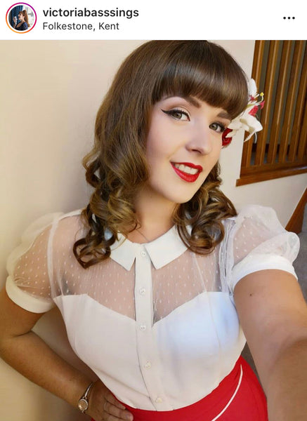 "Florance" Blouse in Cream, Classic & Authentic 1940s Vintage Inspired Style - True and authentic vintage style clothing, inspired by the Classic styles of CC41 , WW2 and the fun 1950s RocknRoll era, for everyday wear plus events like Goodwood Revival, Twinwood Festival and Viva Las Vegas Rockabilly Weekend Rock n Romance The Seamstress Of Bloomsbury