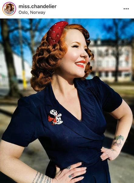 "Peggy" Wrap Dress in French Navy, Classic 1940s Vintage Style - CC41, Goodwood Revival, Twinwood Festival, Viva Las Vegas Rockabilly Weekend Rock n Romance The Seamstress of Bloomsbury