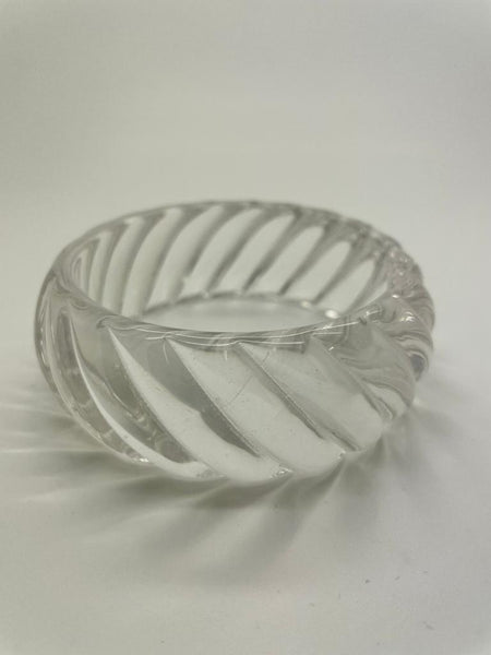 1950s Kitsch Retro Rockabilly, Clear Acrylic Twisted Chunky Bangle - True and authentic vintage style clothing, inspired by the Classic styles of CC41 , WW2 and the fun 1950s RocknRoll era, for everyday wear plus events like Goodwood Revival, Twinwood Festival and Viva Las Vegas Rockabilly Weekend Rock n Romance Rock n Romance