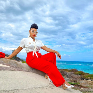 "Bonnie" Blouse Cream by The Seamstress of Bloomsbury, Classic 1940s Vintage Inspired Style - CC41, Goodwood Revival, Twinwood Festival, Viva Las Vegas Rockabilly Weekend Rock n Romance The Seamstress Of Bloomsbury