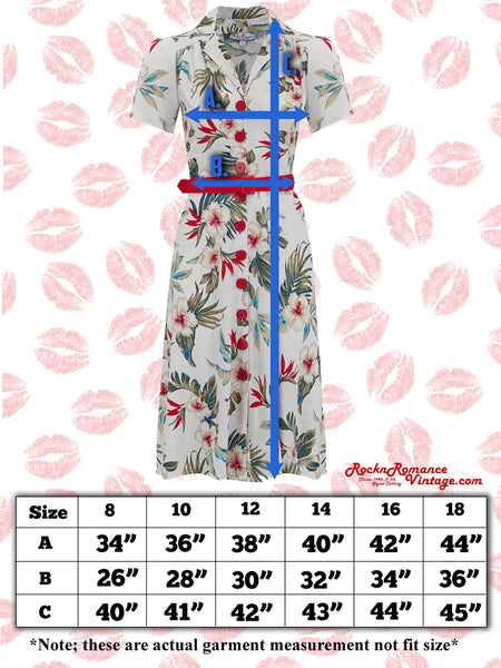 Charlene Shirtwaister Dress in Tutti Frutti Print, True 1950s Vintage Style - CC41, Goodwood Revival, Twinwood Festival, Viva Las Vegas Rockabilly Weekend Rock n Romance Rock n Romance