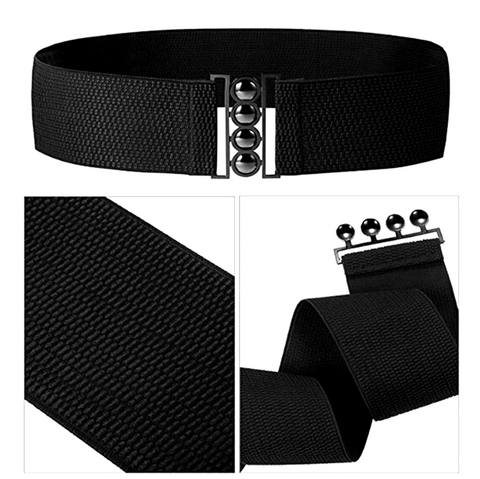 Retro Rockabilly Cinch Belt in Black - True and authentic vintage style clothing, inspired by the Classic styles of CC41 , WW2 and the fun 1950s RocknRoll era, for everyday wear plus events like Goodwood Revival, Twinwood Festival and Viva Las Vegas Rockabilly Weekend Rock n Romance Rock n Romance