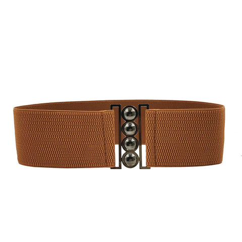 Retro Rockabilly Cinch Belt in Brown - True and authentic vintage style clothing, inspired by the Classic styles of CC41 , WW2 and the fun 1950s RocknRoll era, for everyday wear plus events like Goodwood Revival, Twinwood Festival and Viva Las Vegas Rockabilly Weekend Rock n Romance Rock n Romance