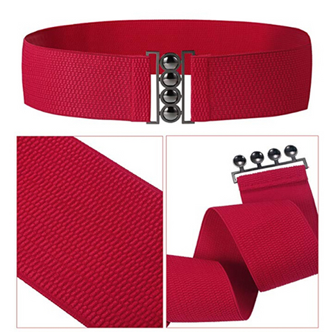 Retro Rockabilly Cinch Belt in Red - True and authentic vintage style clothing, inspired by the Classic styles of CC41 , WW2 and the fun 1950s RocknRoll era, for everyday wear plus events like Goodwood Revival, Twinwood Festival and Viva Las Vegas Rockabilly Weekend Rock n Romance Rock n Romance