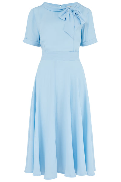 Cindy Dress in Powder Blue by The Seamstress Of Bloomsbury, Classic 1940s Vintage Inspired Style - True and authentic vintage style clothing, inspired by the Classic styles of CC41 , WW2 and the fun 1950s RocknRoll era, for everyday wear plus events like Goodwood Revival, Twinwood Festival and Viva Las Vegas Rockabilly Weekend Rock n Romance The Seamstress Of Bloomsbury