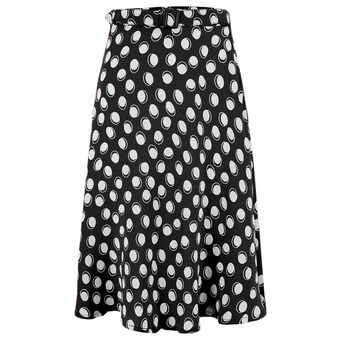 Circle Skirt in Black Moonshine Spot, Classic & Authentic Vintage 1940s Style - True and authentic vintage style clothing, inspired by the Classic styles of CC41 , WW2 and the fun 1950s RocknRoll era, for everyday wear plus events like Goodwood Revival, Twinwood Festival and Viva Las Vegas Rockabilly Weekend Rock n Romance The Seamstress Of Bloomsbury