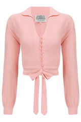 "Clarice" Long Sleeve Blouse in Blossom Pink, Classic 1940s CC41 Vintage Inspired Style