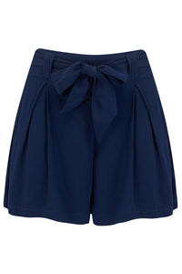 Emma vintage styled Tap Shorts in Navy - True and authentic vintage style clothing, inspired by the Classic styles of CC41 , WW2 and the fun 1950s RocknRoll era, for everyday wear plus events like Goodwood Revival, Twinwood Festival and Viva Las Vegas Rockabilly Weekend Rock n Romance The Seamstress Of Bloomsbury