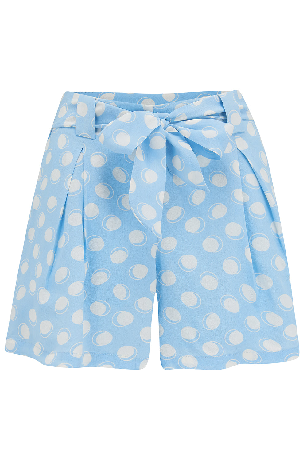 Emma vintage styled Tap Shorts in Sky Blue Moon Shine - True and authentic vintage style clothing, inspired by the Classic styles of CC41 , WW2 and the fun 1950s RocknRoll era, for everyday wear plus events like Goodwood Revival, Twinwood Festival and Viva Las Vegas Rockabilly Weekend Rock n Romance The Seamstress Of Bloomsbury