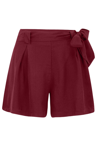 Emma vintage styled Tap Shorts in Wine - True and authentic vintage style clothing, inspired by the Classic styles of CC41 , WW2 and the fun 1950s RocknRoll era, for everyday wear plus events like Goodwood Revival, Twinwood Festival and Viva Las Vegas Rockabilly Weekend Rock n Romance The Seamstress Of Bloomsbury