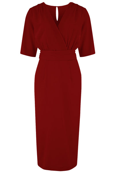 ** Sample Sale** The “Evelyn" Wiggle Dress in Wine, True Late 40s Early 50s Vintage Style .. Please Read Full Description.. - True and authentic vintage style clothing, inspired by the Classic styles of CC41 , WW2 and the fun 1950s RocknRoll era, for everyday wear plus events like Goodwood Revival, Twinwood Festival and Viva Las Vegas Rockabilly Weekend Rock n Romance Rock n Romance