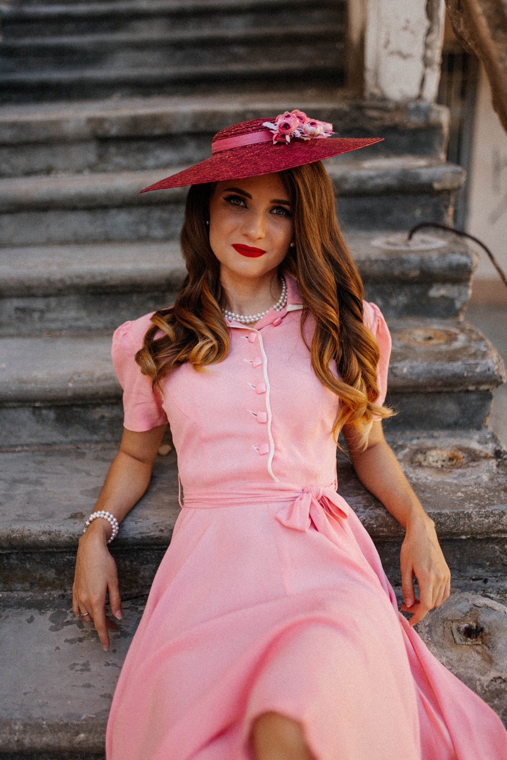 Pink 50s Style Tea Dresses Mae