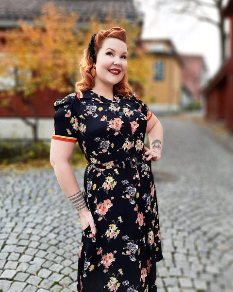 "Roma" Dress in Mayflower, Authentic & Classic 1940's Vintage Inspired Style - CC41, Goodwood Revival, Twinwood Festival, Viva Las Vegas Rockabilly Weekend Rock n Romance The Seamstress Of Bloomsbury