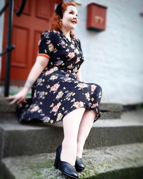 "Roma" Dress in Mayflower, Authentic & Classic 1940's Vintage Inspired Style - CC41, Goodwood Revival, Twinwood Festival, Viva Las Vegas Rockabilly Weekend Rock n Romance The Seamstress Of Bloomsbury