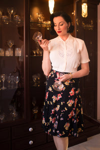 Lacey Blouse in Cream, Authentic & Classic 1940s Vintage Style - True and authentic vintage style clothing, inspired by the Classic styles of CC41 , WW2 and the fun 1950s RocknRoll era, for everyday wear plus events like Goodwood Revival, Twinwood Festival and Viva Las Vegas Rockabilly Weekend Rock n Romance The Seamstress Of Bloomsbury