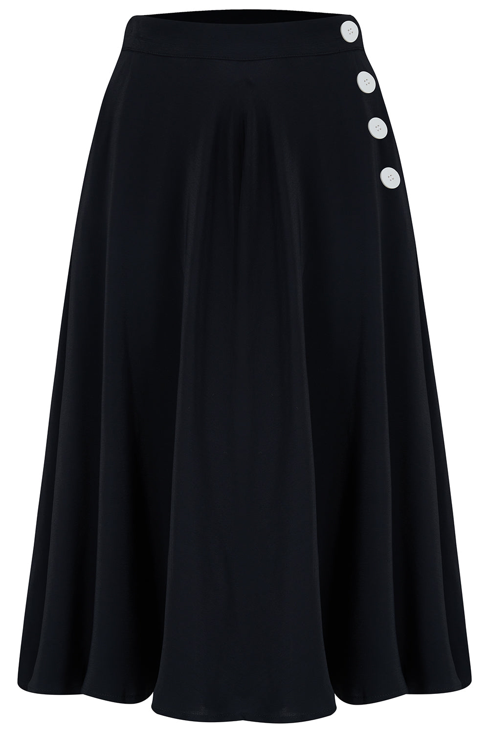Jupe « Isabelle » en noir, style classique et authentique d’inspiration vintage des années 1940