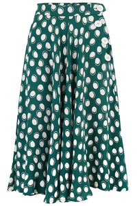 "Isabelle" Skirt in Green Moonshine Spot, Classic & Authentic 1940s Vintage Inspired Style - CC41, Goodwood Revival, Twinwood Festival, Viva Las Vegas Rockabilly Weekend Rock n Romance The Seamstress Of Bloomsbury