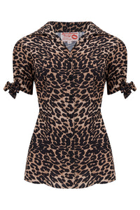 The "Jane" Blouse in Leopard Print, True & Authentic 1950s Vintage Style - True and authentic vintage style clothing, inspired by the Classic styles of CC41 , WW2 and the fun 1950s RocknRoll era, for everyday wear plus events like Goodwood Revival, Twinwood Festival and Viva Las Vegas Rockabilly Weekend Rock n Romance Rock n Romance